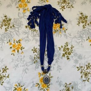 Cobalt Blue Fashion Necklace Scarf